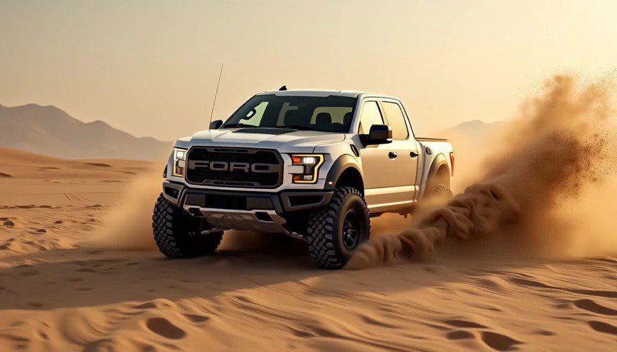 Vehicle in soft sand with both rear tires spinning, moving forward – limited slip working, not locked but better