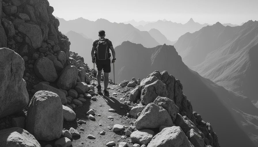Visual context for summit trail climber at